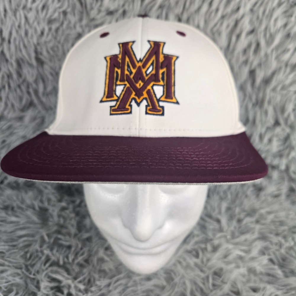 The Game Pro Collegiate M Hat Mens Medium Cream‎ Maroon Honor GP502 Baseball Cap